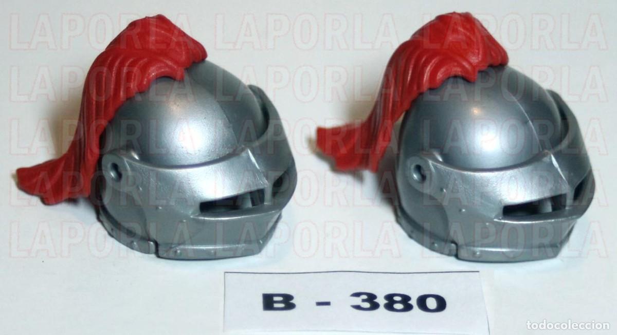 Playmobil: PLAYMOBIL 2 CASCOS MEDIEVALES CON PENACHO ROJO - CABALLERO TORNEO (B-380)