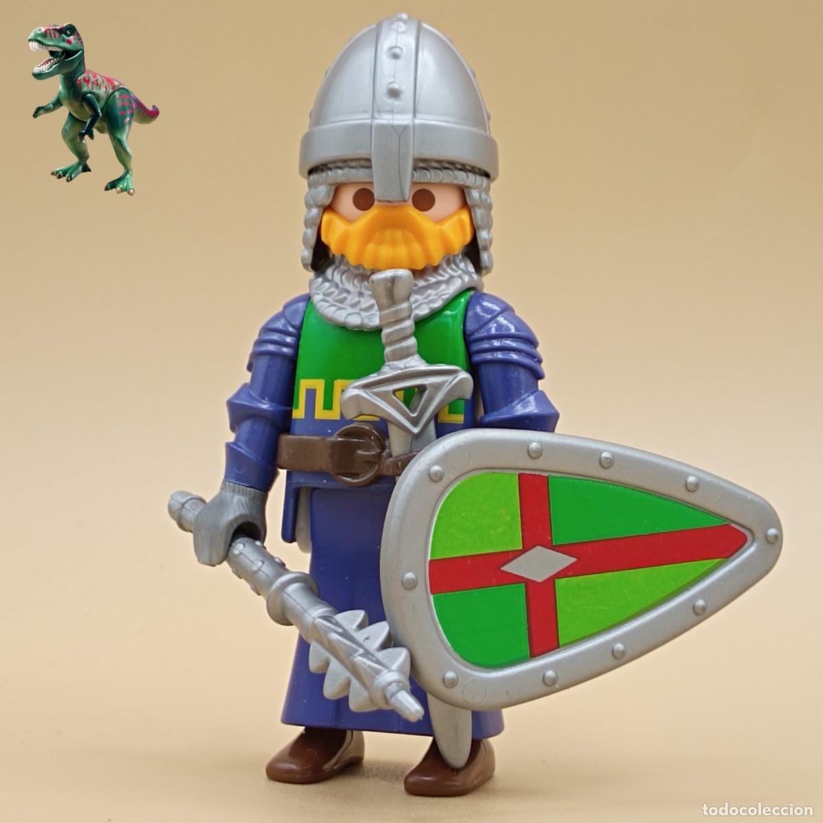 Playmobil: Playmobil figura caballero cruzado verde azul templario guerrero soldado castillo medieval