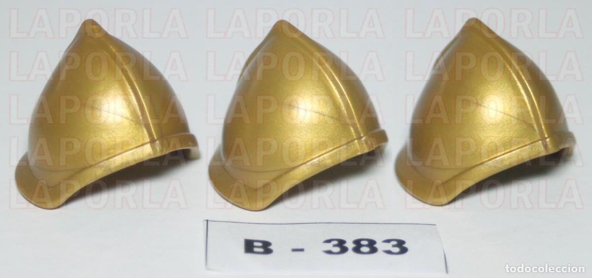 Playmobil: PLAYMOBIL 3 CASCOS MEDIEVALES DORADOS - CABALLERO NOBLE SOLDADO (B-383)