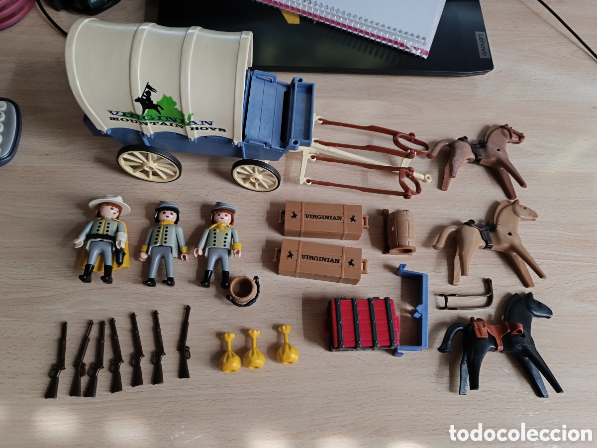Playmobil: Playmobil. Carro soldados sudistas virginian mountain