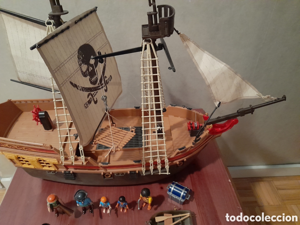 Playmobil: Playmobil barco pirata con ca&ntilde;ones y tripulaci&oacute;n