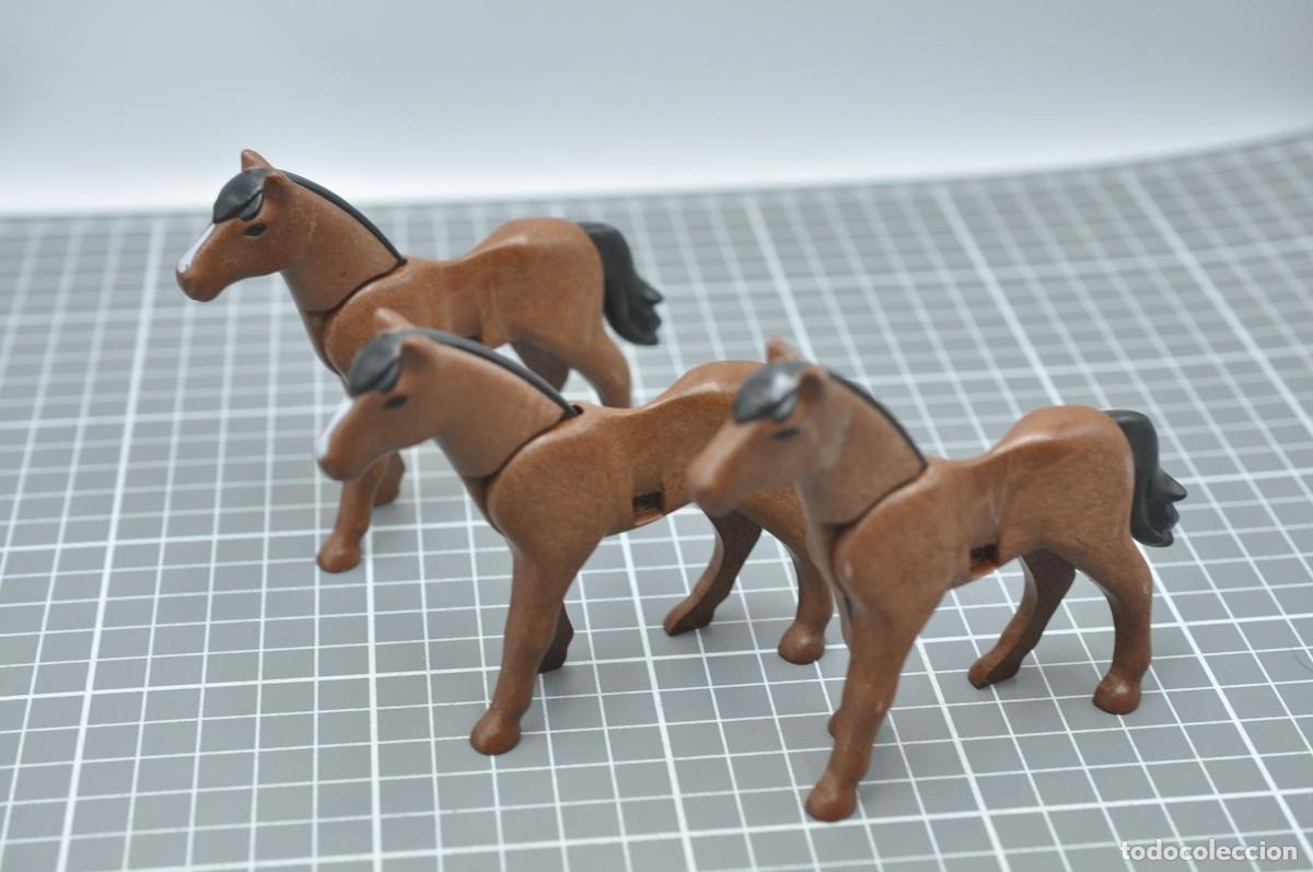 Playmobil: wsk064 Playmobil, 3 caballos marrones