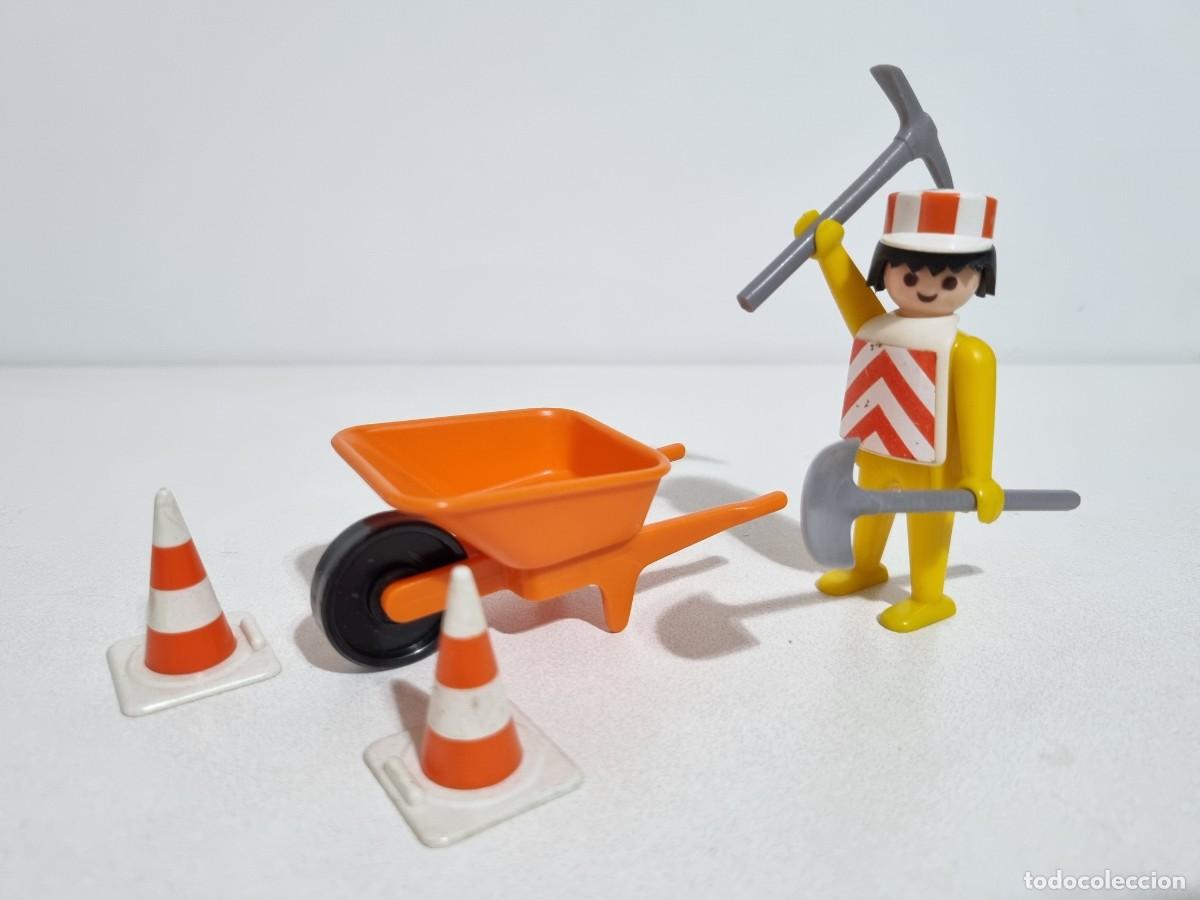 Playmobil: Playmobil 3313 Antiguo Obrero Construccion Carretilla Obra Carretera Alba&ntilde;il