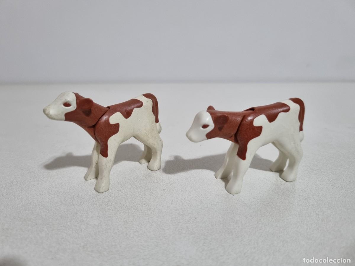 Playmobil: Playmobil 3072 Lote 2x Ternero Vaca Res Animal Granja Rancho Oeste Western