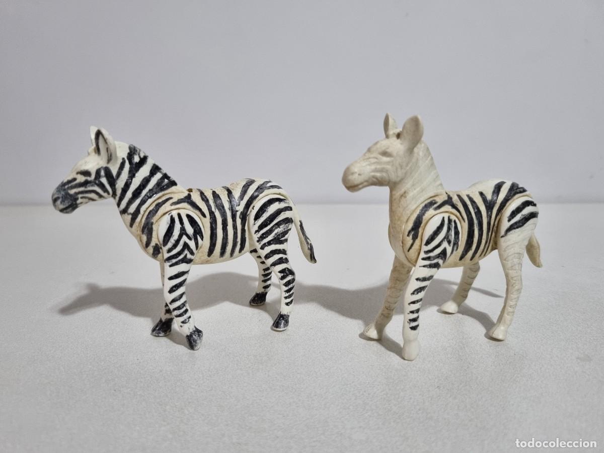 Playmobil: Playmobil 3673 Lote 2x Cebra Color Blanco Safari Ngorongoro Zoo Zoologico