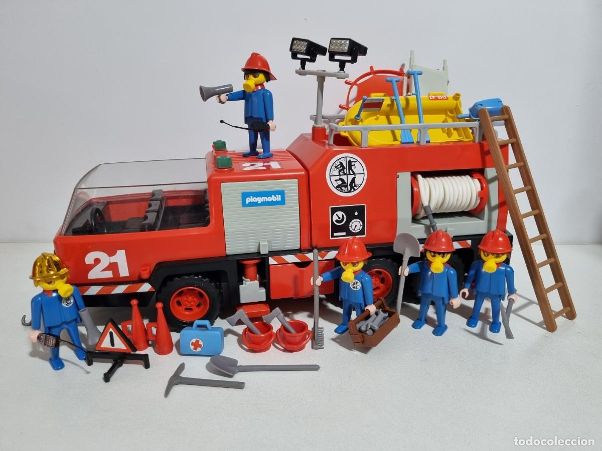 Playmobil: Playmobil 3526 Antiguo Camion Bomberos Equipo Bombero Vehiculo Incendio Manguera