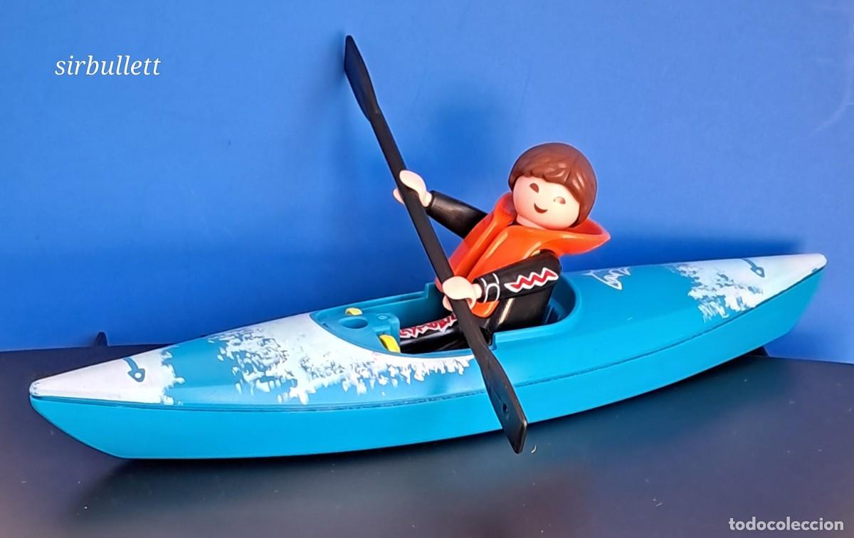Playmobil: Kayak y figura kayakista playmobil. Set 70035. Acci&oacute;n vacaciones aventuras