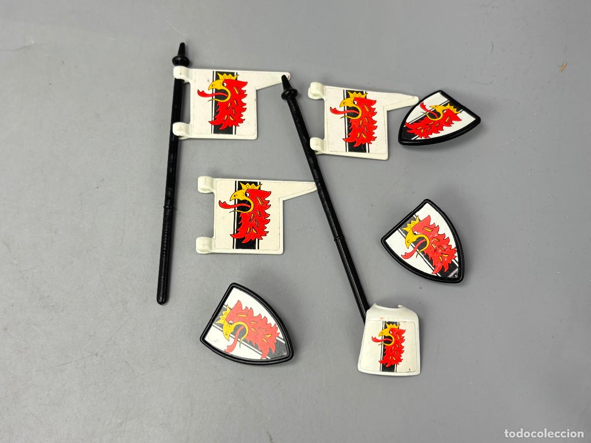 Playmobil: Playmobil 3265 lote bandera escudo soldado torneo medieval