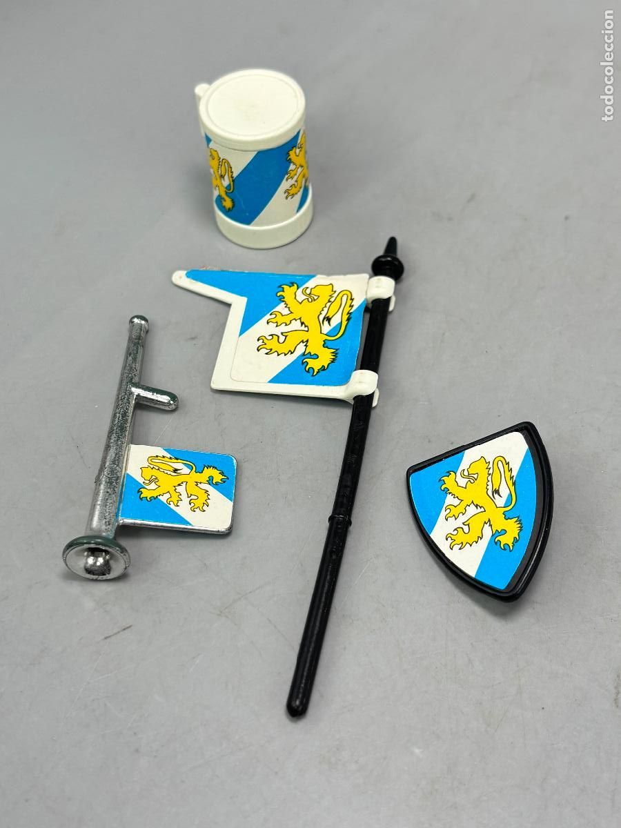 Playmobil: Playmobil 3265 lote bandera escudo trompeta soldado torneo medieval