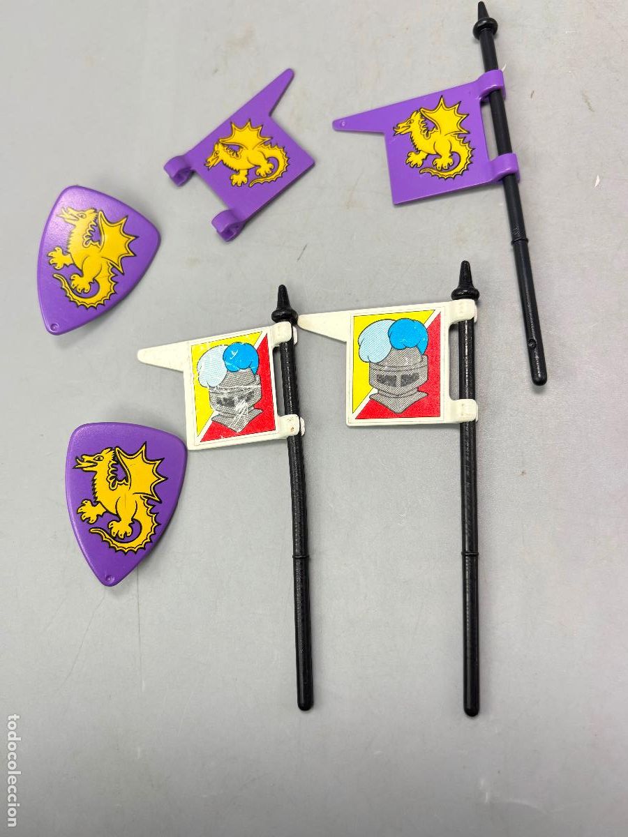 Playmobil: Playmobil lote escudo bandera caballero del drag&oacute;n medieval