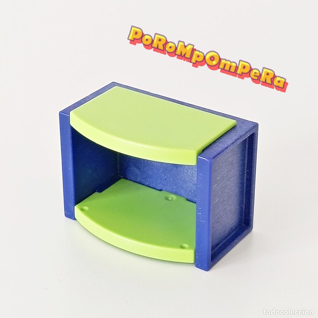 Playmobil: PLAYMOBIL MESA AZUL-VERDE LIMA CUARTO DE BA&Ntilde;O WC 4285 MUEBLE MOBILIARIO CG6C