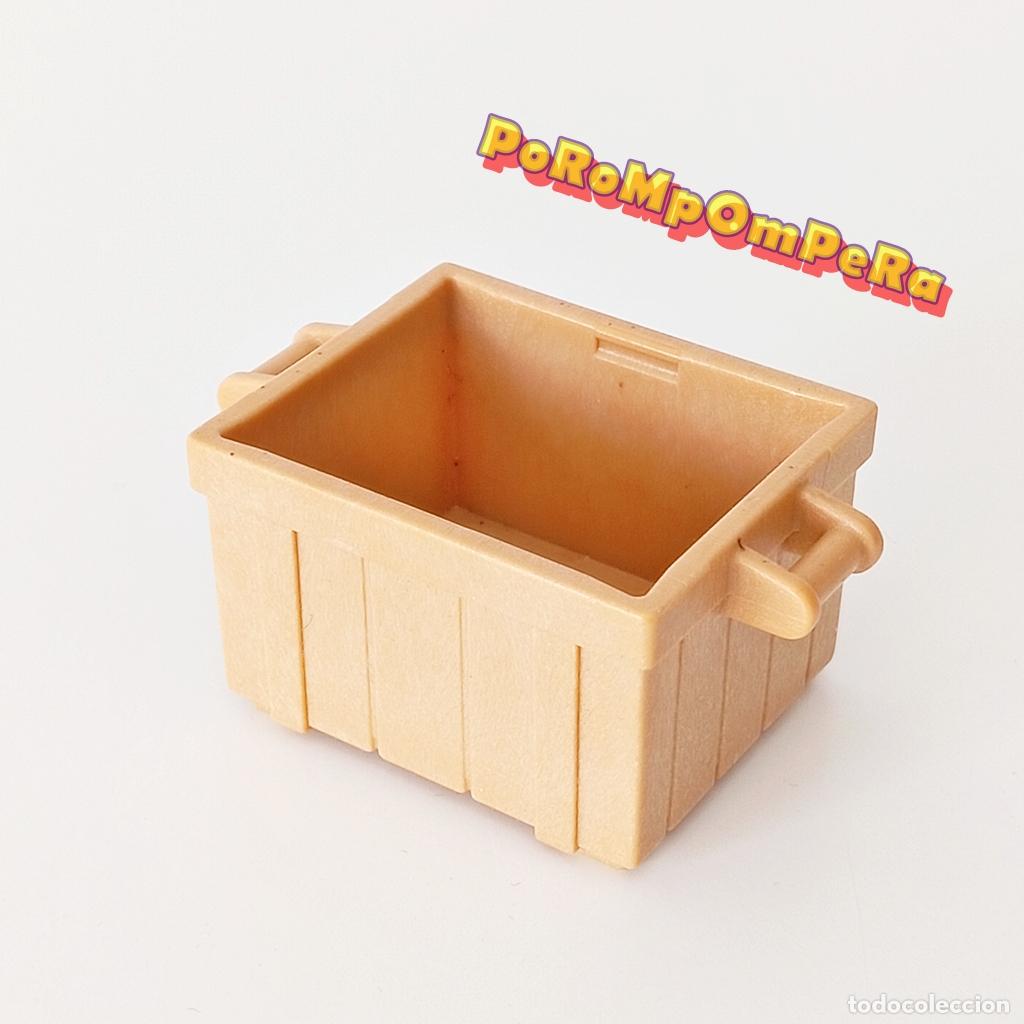 Playmobil: PLAYMOBIL CAJA COFRE BA&Uacute;L TIPO MADERA MARR&Oacute;N CLARO SIN TAPA SIMILAR 4072 4219 4293 5134 5136 ? CG6D