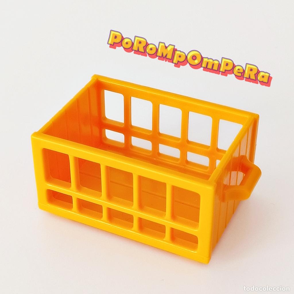 Playmobil: PLAYMOBIL CAJA REJILLA ANARANJADA TRANSPORTE MERCANC&Iacute;A MERCADO PUERTO TIENDA CG6D
