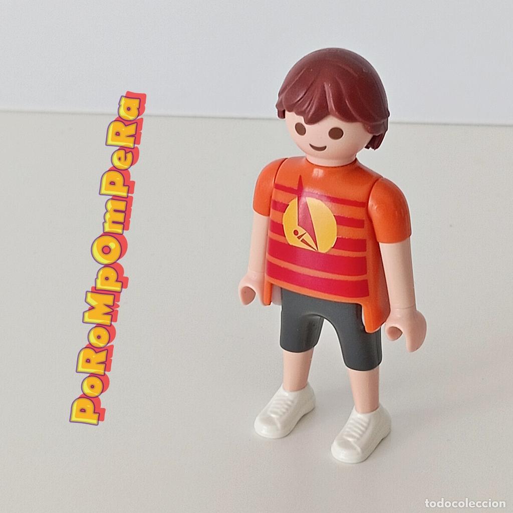 Playmobil: PLAYMOBIL FIGURA HOMBRE CAMISETA MANGA CORTA NARANJA VELERO CUSTOM/COMPLETAR FK