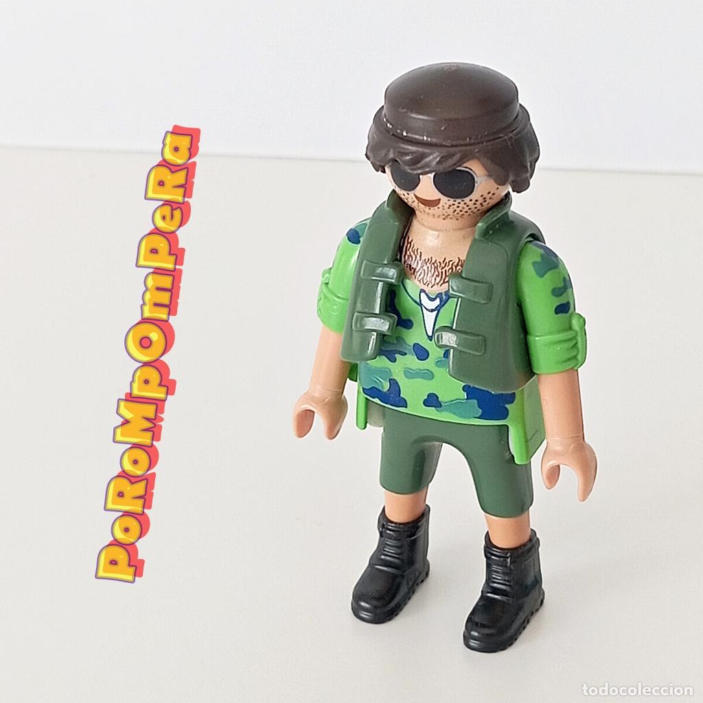 Playmobil: PLAYMOBIL FIGURA CAMISETA CAZADOR CAMUFLAJE 9433 CUSTOM/COMPLETAR FK