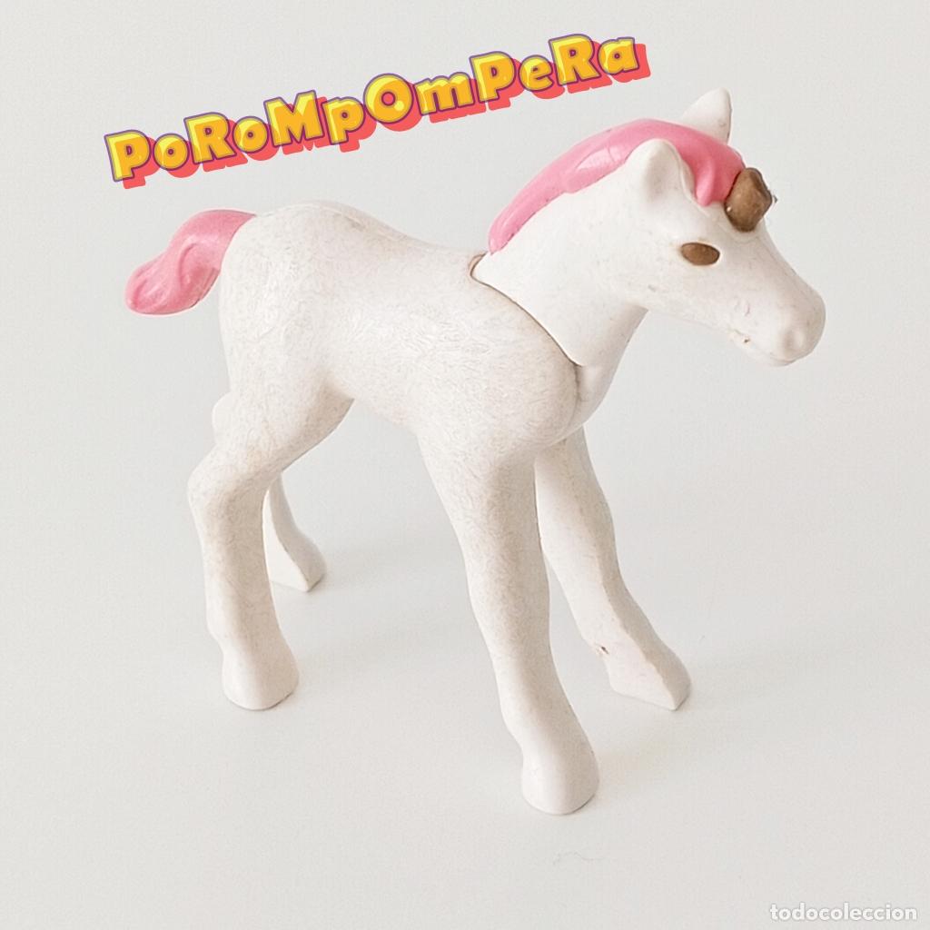 Playmobil: PLAYMOBIL CR&Iacute;A DE UNICORNIO BLANCO CRIN Y COLA ROSA 4148 5995 6179 ? CUERNO DEFECTUOSO FK