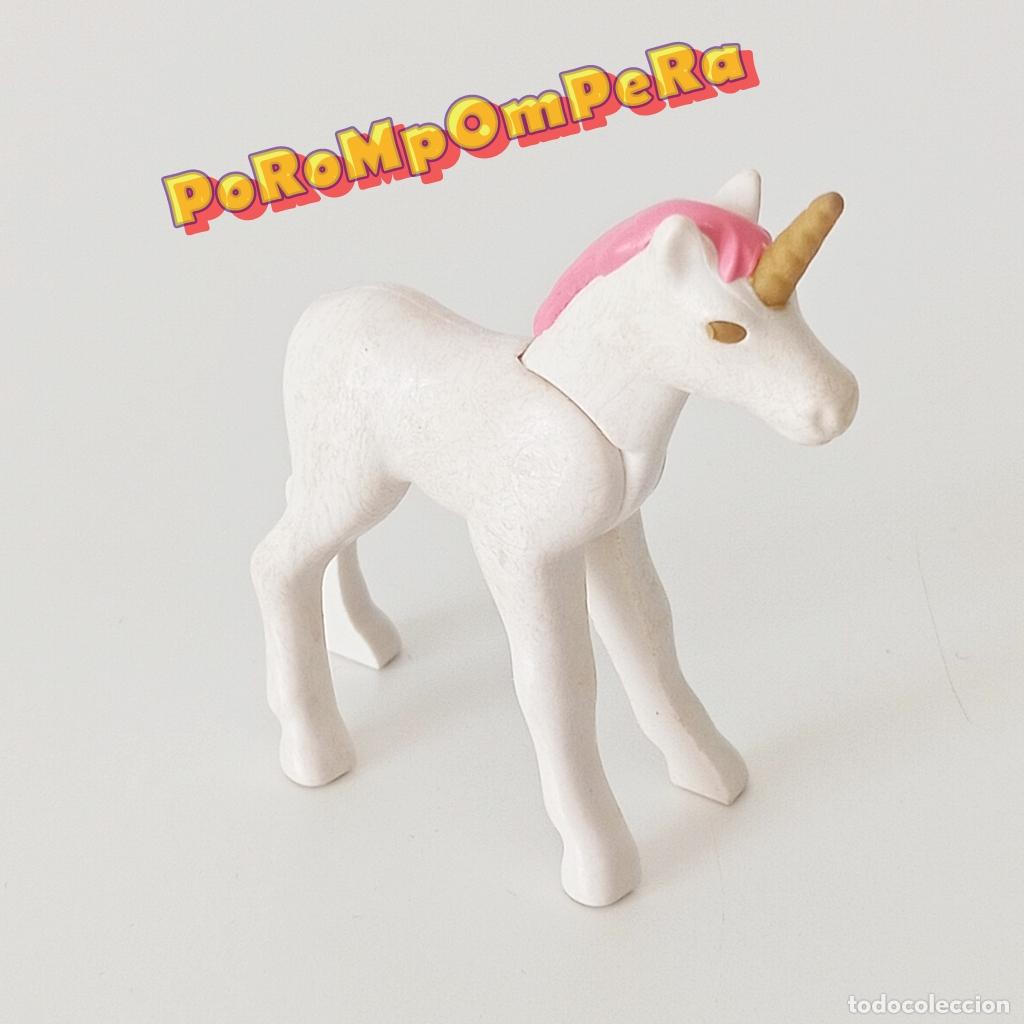 Playmobil: PLAYMOBIL CR&Iacute;A DE UNICORNIO BLANCO CRIN CUERNO DORADO 4148 5995 6179 ? FL