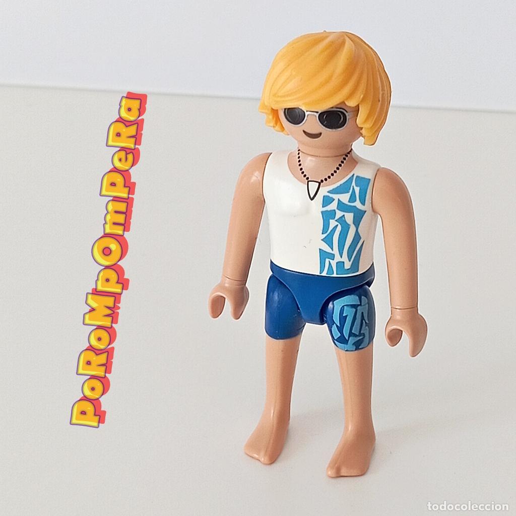 Playmobil: PLAYMOBIL FIGURA HOMBRE LANCHA 9428 SURFISTA PLAYA FL
