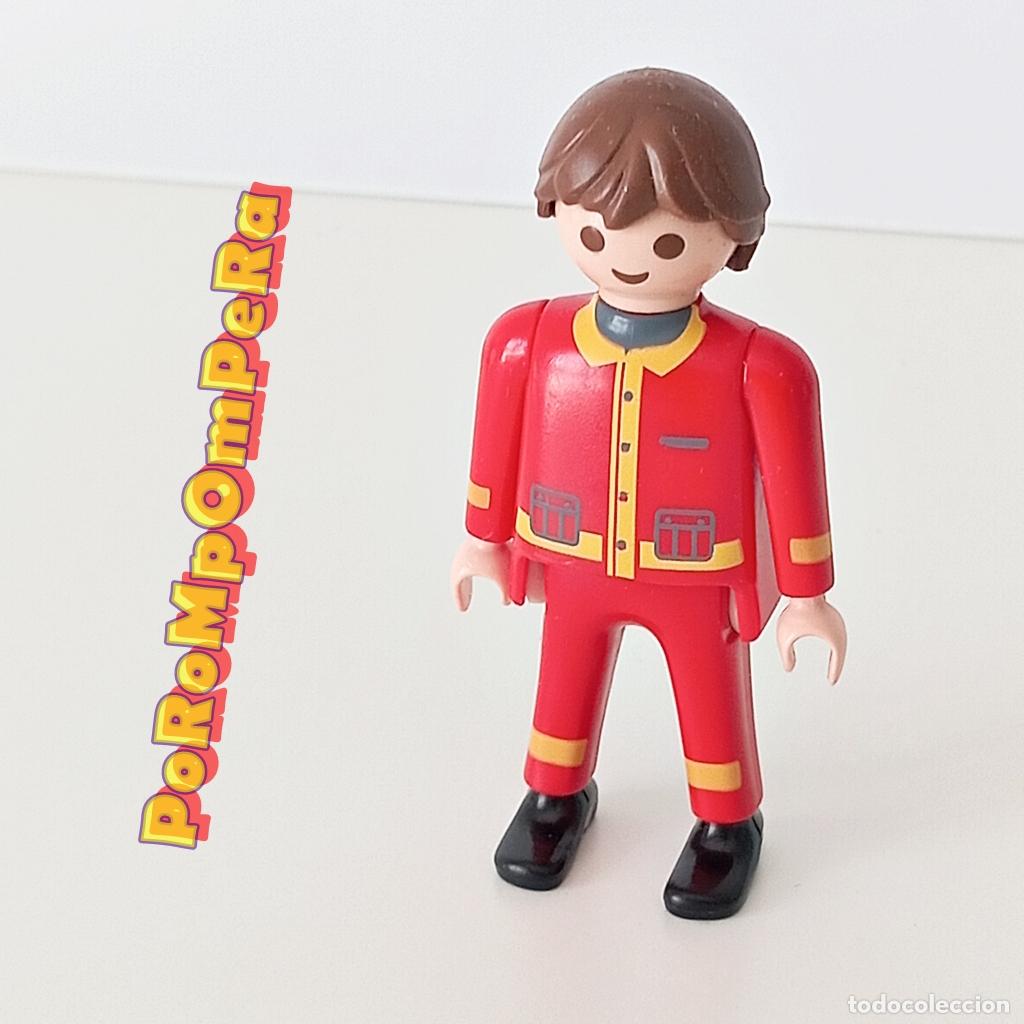 Playmobil: PLAYMOBIL FIGURA HOMBRE UNIFORME ROJO SIMILAR 4227 CUSTOM/COMPLETAR MU&Ntilde;ECO CLICK RESCATE MONTA&Ntilde;A FL