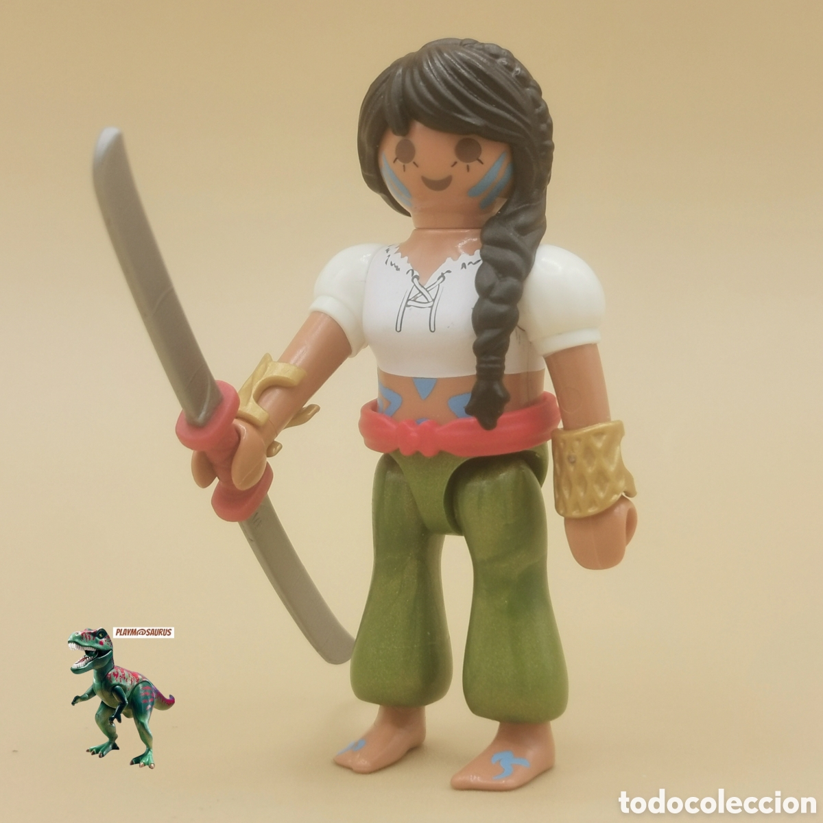 Playmobil: Playmobil figura mujer guerrera chica luchadora arabe samurai katana oriental india oriental