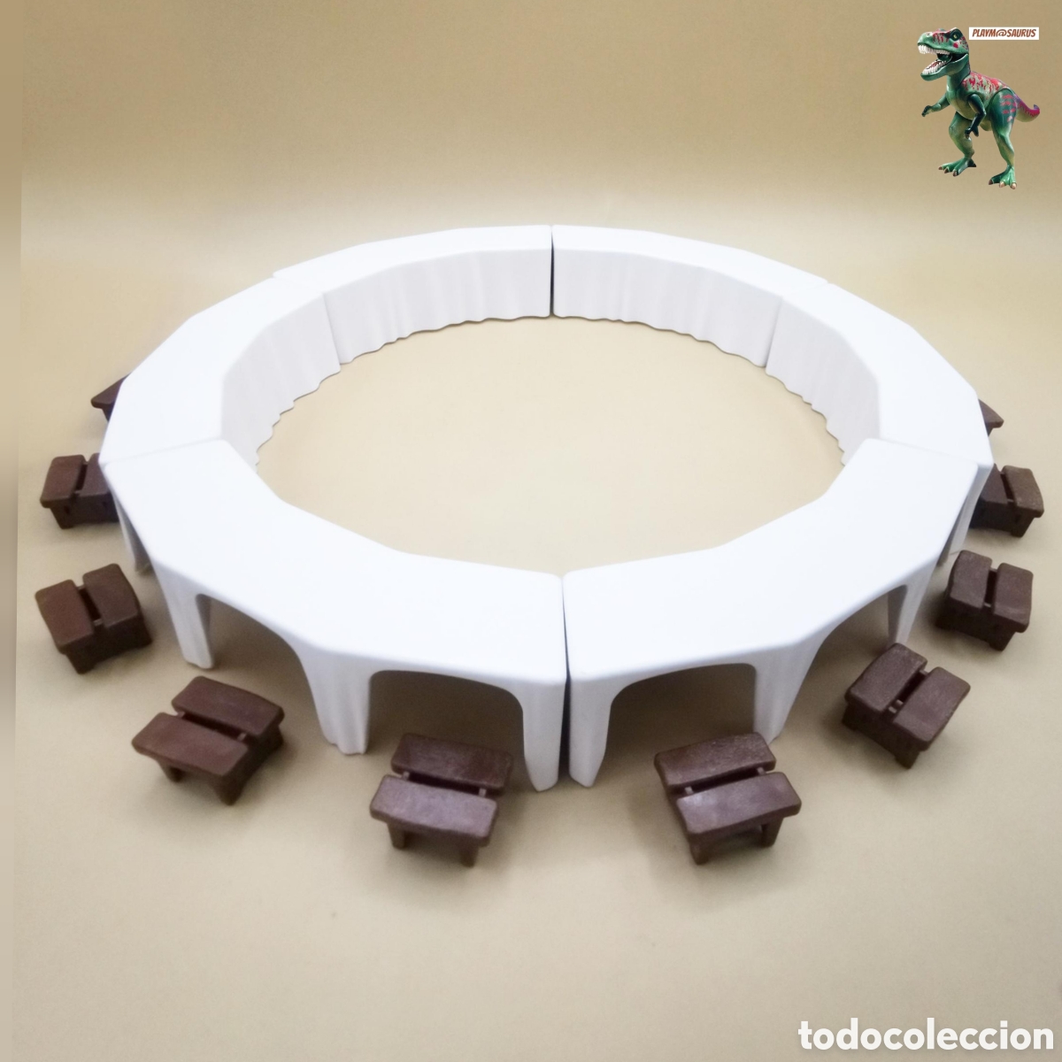 Playmobil: Playmobil mesa redonda medieval vikingos asterix barbaros caballeros banquete sillas aldea castillo