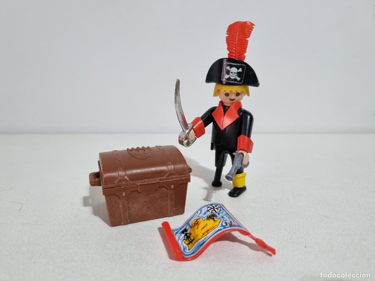 Playmobil: Playmobil 3385 Antiguo Pirata Pata Palo Capitan Barco Cofre Isla Mapa Tesoro