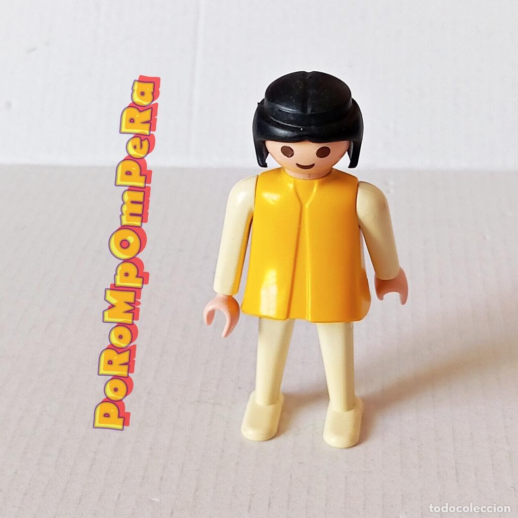 Playmobil: PLAYMOBIL FIGURA CL&Aacute;SICA MUJER BRAZO-PIERNA BLANCO TORSO AMARILLO A&Ntilde;OS 80 NO FAMOBIL G