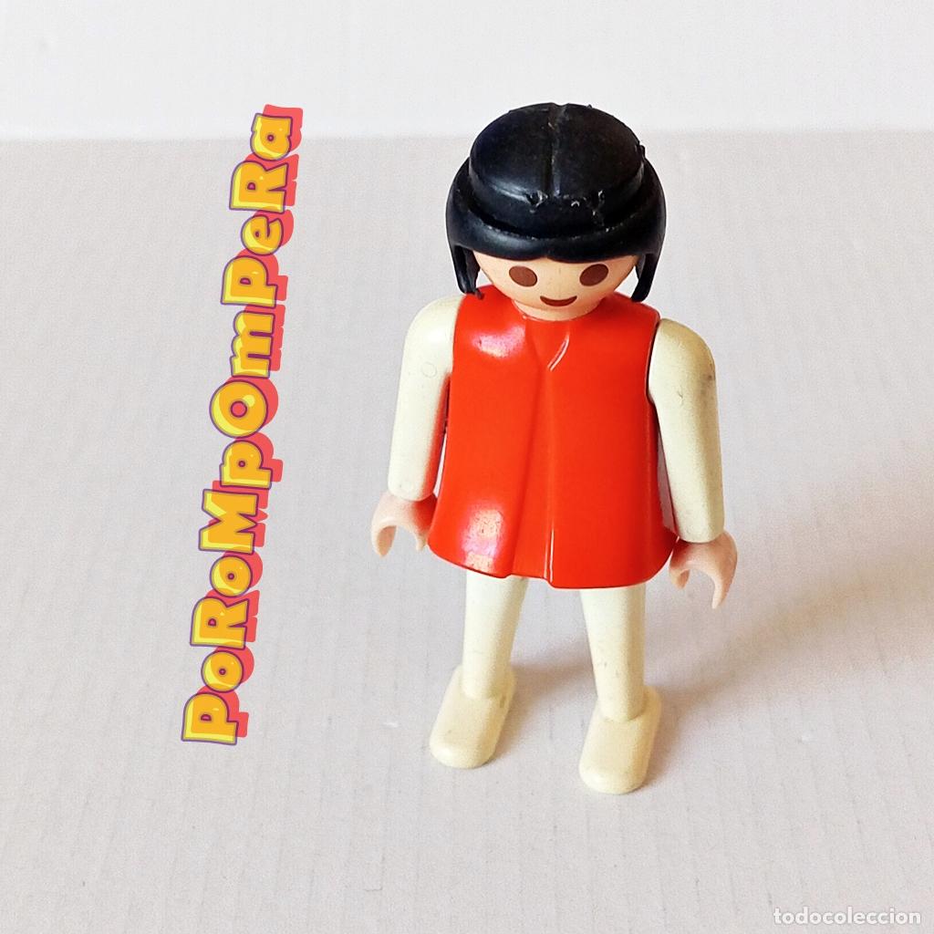 Playmobil: PLAYMOBIL FIGURA CL&Aacute;SICA MUJER BRAZO-PIERNA BLANCO TORSO ROJO A&Ntilde;OS 80 NO FAMOBIL 2