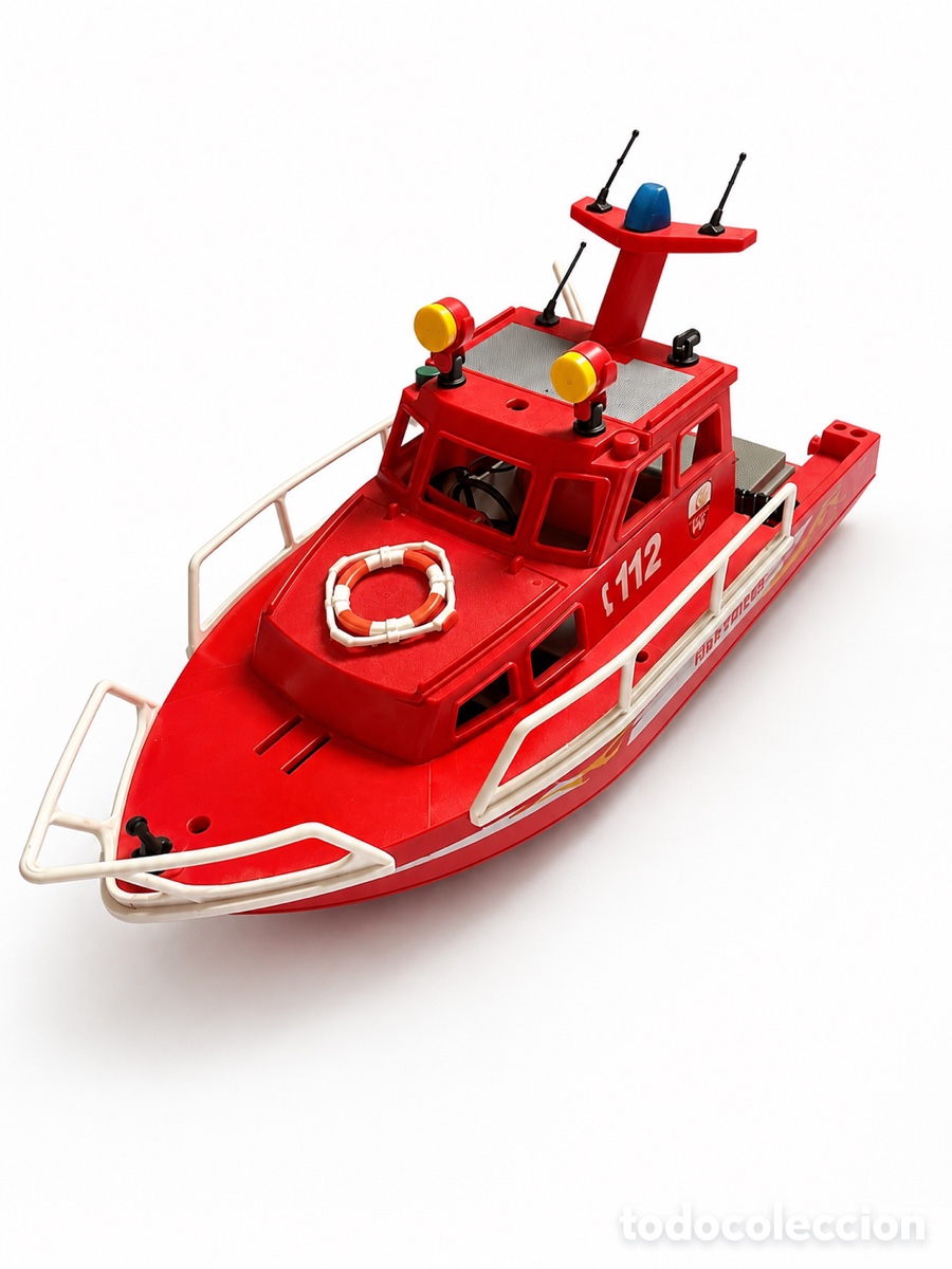 Playmobil: Playmobil Rescue vintage barco salvamento mar&iacute;timo coche y figuras colecci&oacute;n