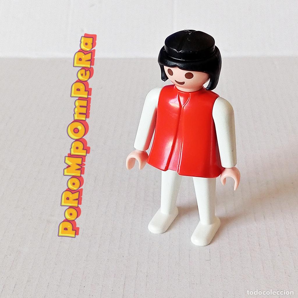 Playmobil: PLAYMOBIL FIGURA CL&Aacute;SICA MUJER BRAZO-PIERNA BLANCO TORSO ROJO A&Ntilde;OS 80 NO FAMOBIL 5