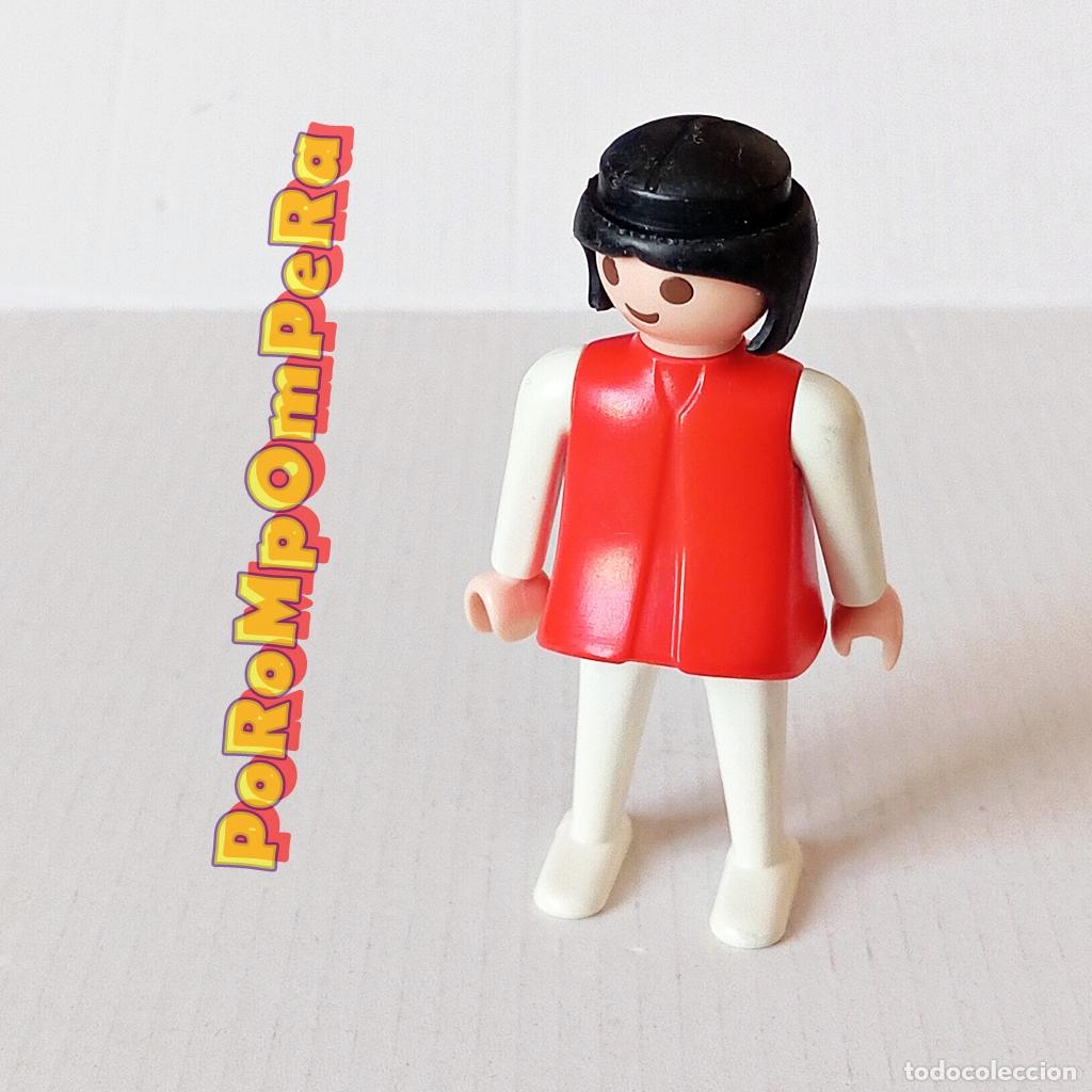 Playmobil: PLAYMOBIL FIGURA CL&Aacute;SICA MUJER BRAZO-PIERNA BLANCO TORSO ROJO A&Ntilde;OS 80 NO FAMOBIL 6