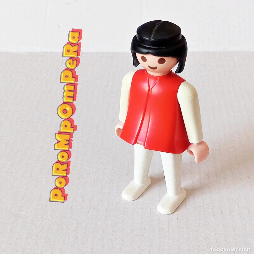 Playmobil: PLAYMOBIL FIGURA CL&Aacute;SICA MUJER BRAZO-PIERNA BLANCO TORSO ROJO A&Ntilde;OS 80 NO FAMOBIL 7