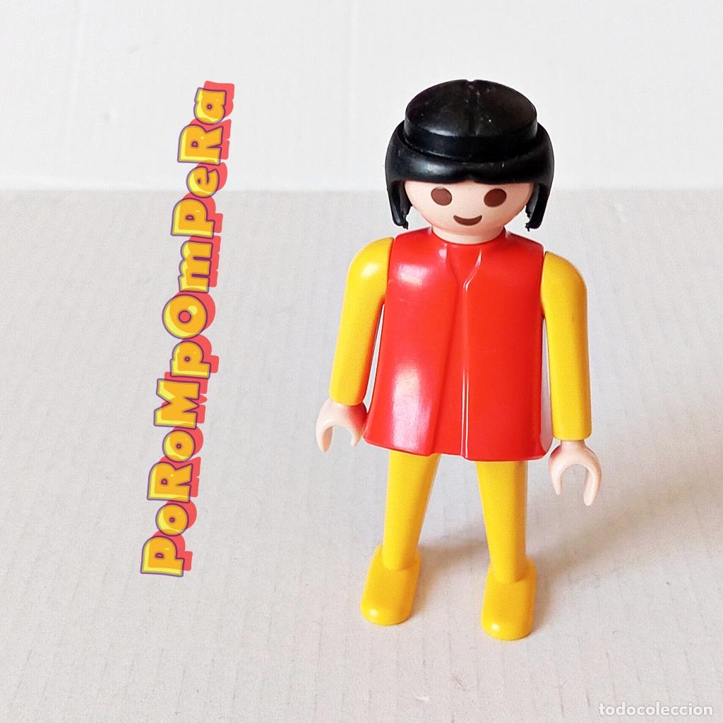 Playmobil: PLAYMOBIL FIGURA CL&Aacute;SICA MUJER BRAZO-PIERNA AMARILLO TORSO ROJO 3224 3789 A&Ntilde;OS 80 NO FAMOBIL A
