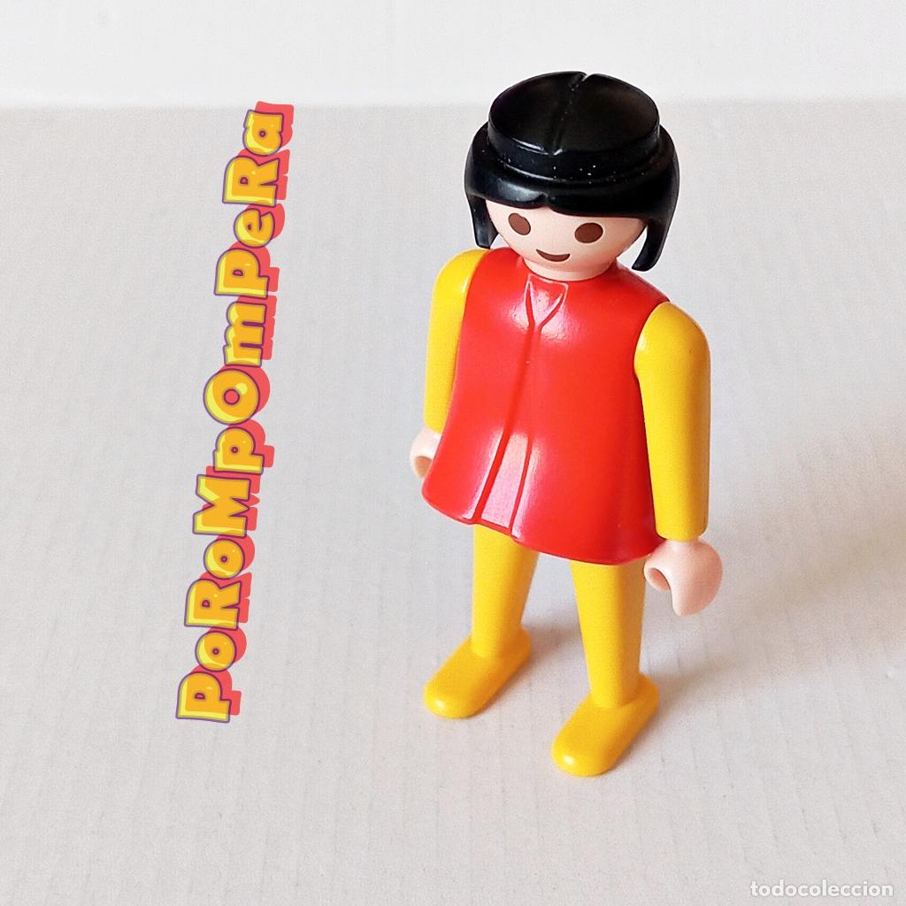 Playmobil: PLAYMOBIL FIGURA CL&Aacute;SICA MUJER BRAZO-PIERNA AMARILLO TORSO ROJO 3224 3789 A&Ntilde;OS 80 NO FAMOBIL D