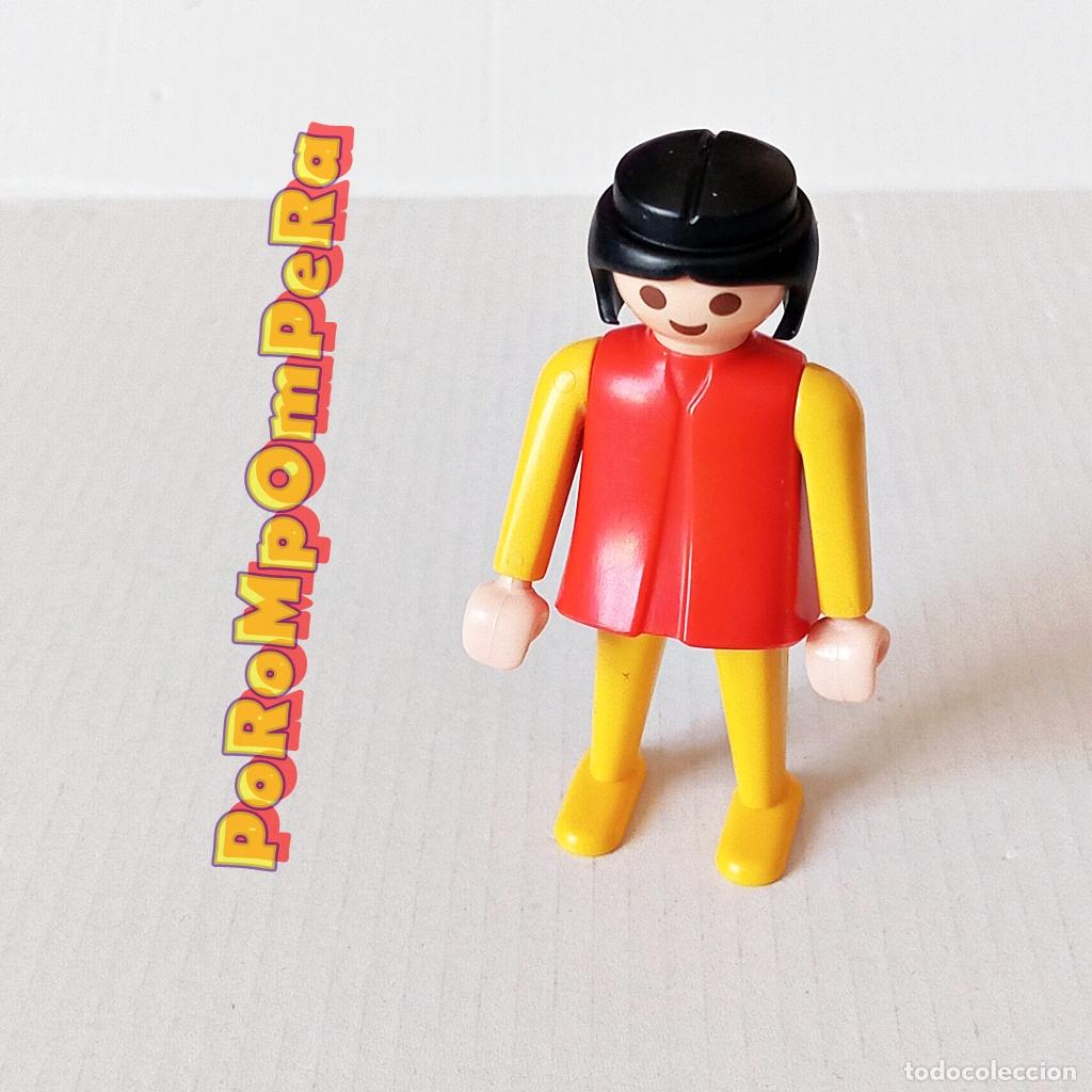 Playmobil: PLAYMOBIL FIGURA CL&Aacute;SICA MUJER BRAZO-PIERNA AMARILLO TORSO ROJO 3224 3789 A&Ntilde;OS 80 NO FAMOBIL G