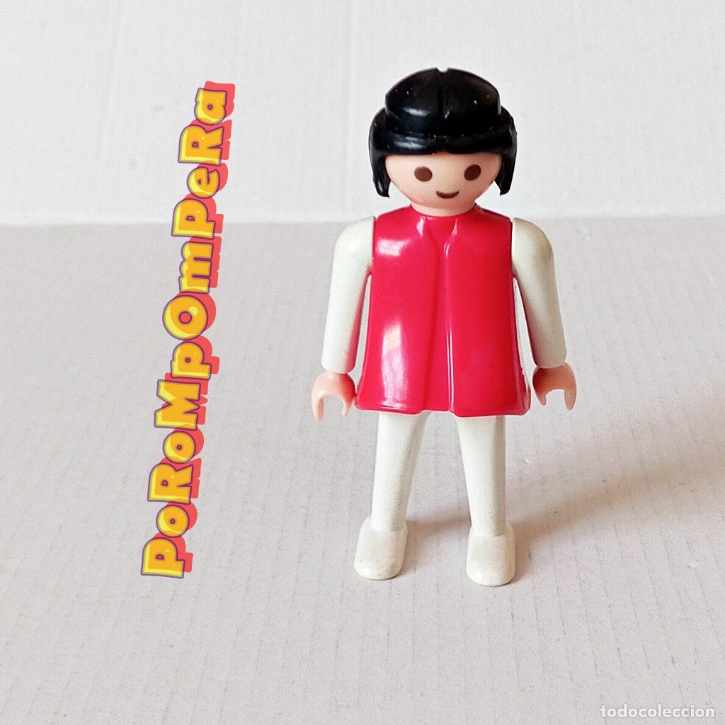 Playmobil: PLAYMOBIL FIGURA CL&Aacute;SICA MUJER BRAZO-PIERNA BLANCO TORSO ROSA OSCURO 3711 3758 A&Ntilde;OS 80 NO FAMOBIL