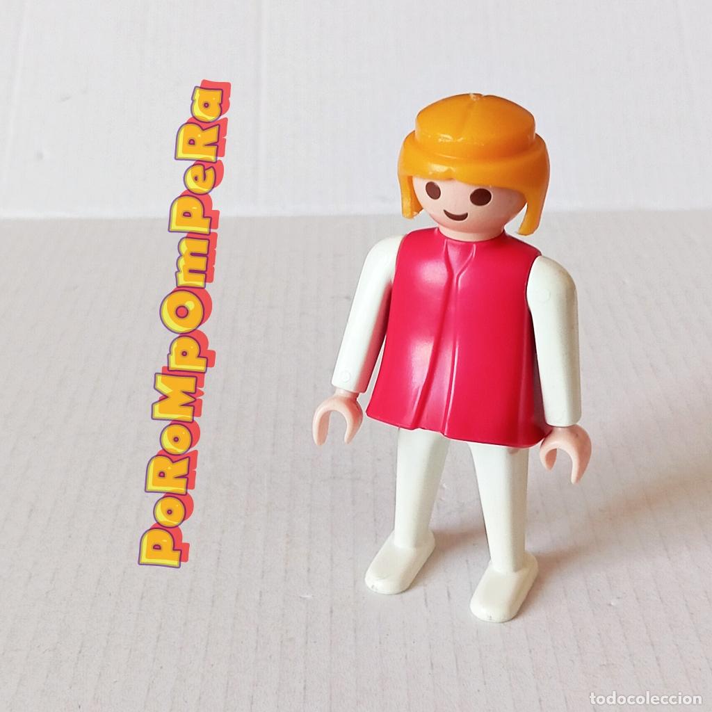 Playmobil: PLAYMOBIL FIGURA CL&Aacute;SICA MUJER BRAZO-PIERNA BLANCO TORSO ROSA OSCURO 3711 3758 A&Ntilde;OS 80 NO FAMOBIL