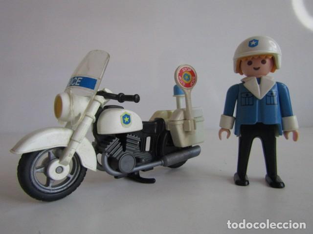 Playmobil: DIFICIL POLICIA MOTORIZADO CON HARLEY DAVIDSON ANTIGUA ESPECIAL PLAYMOBIL