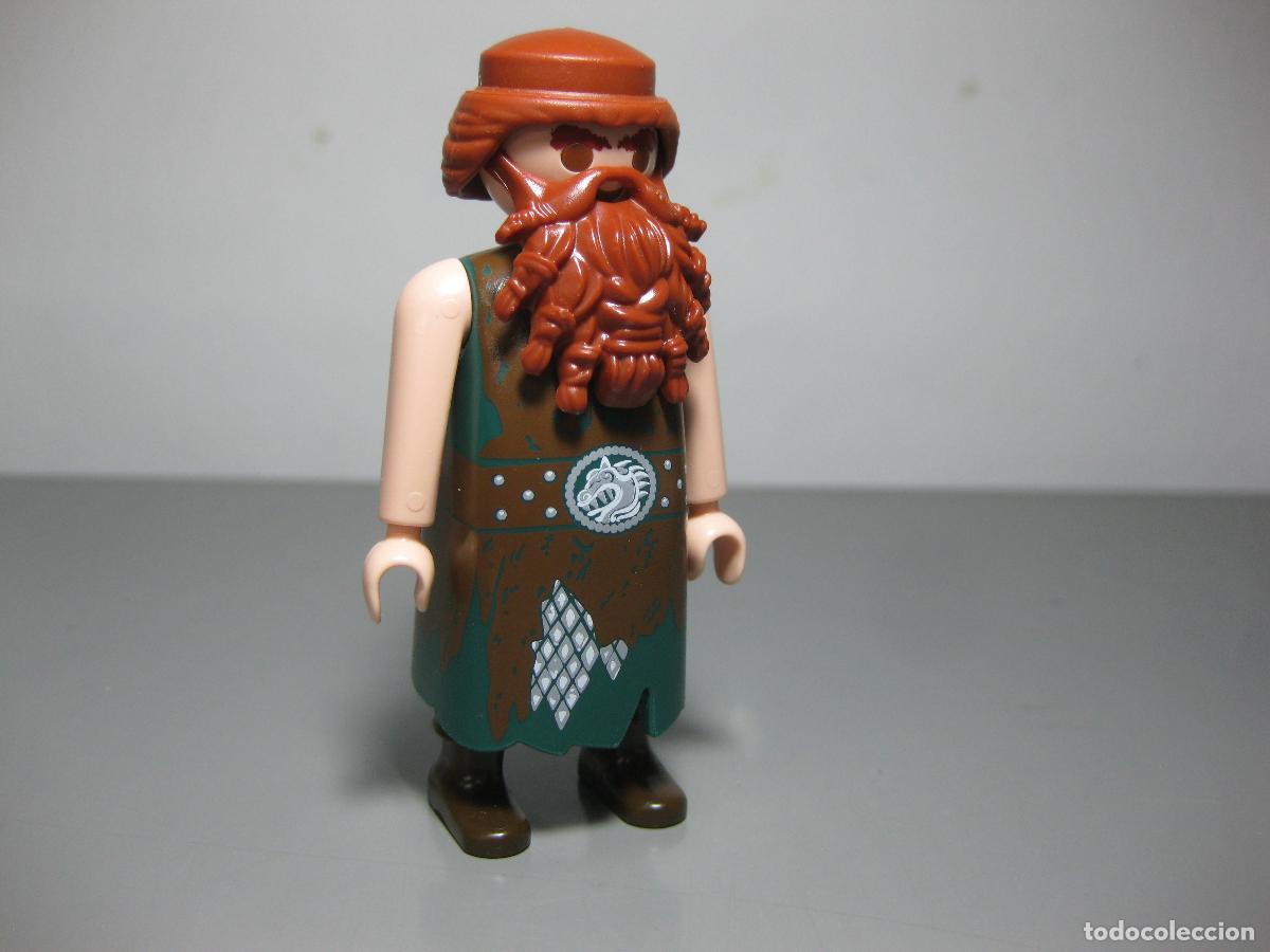 Playmobil: playmobil figura vikingo de la serie dragones rey barba poblada -mix19