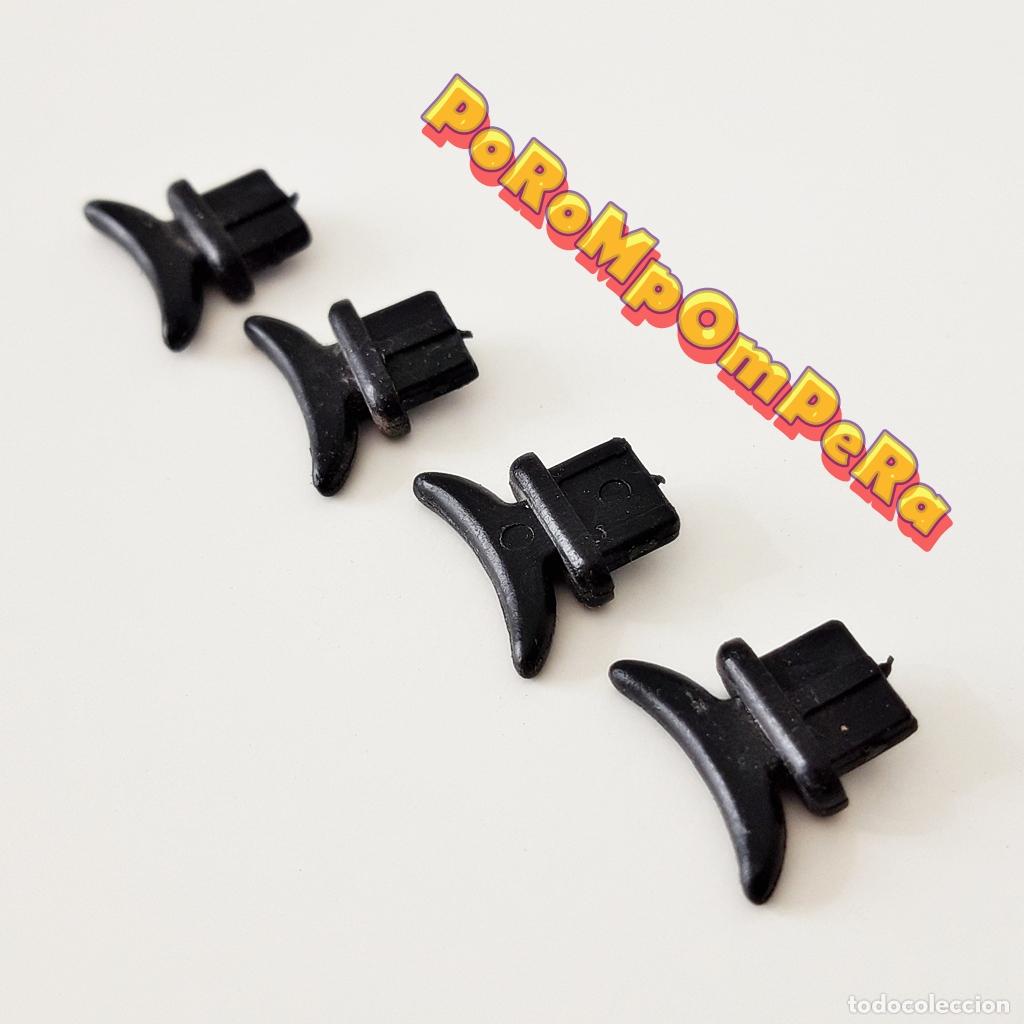 Playmobil: PLAYMOBIL LOTE X4 ENGANCHE CUERDA NEGRO BARCO PIRATA 1&ordf; &Eacute;POCA 3050 3053 3550 AMARRE CORNAMUSA