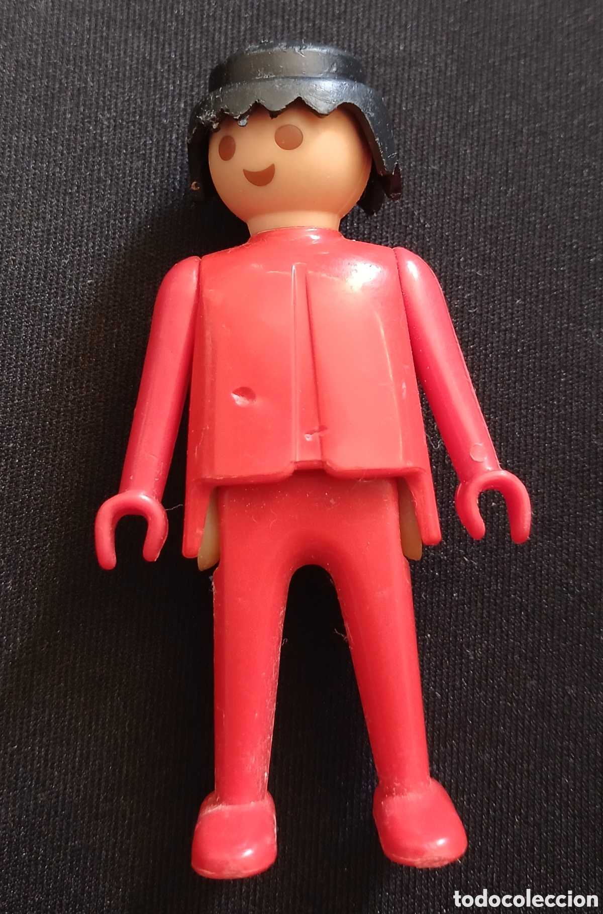 Playmobil: Playmobil / Famobil - Click Rojo de Manos Fijas - Pelo Negro - Geobra 1974 Vintage.