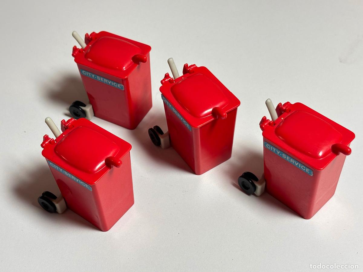Playmobil: Playmobil lote contenedor basura rojo con ruedas