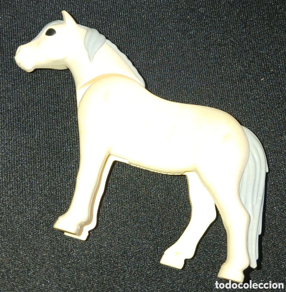Playmobil: PLAYMOBIL CABALLO BLANCO CRIN GRIS - 2&ordf; GENERACI&Oacute;N - OESTE GRANJA MEDIEVAL