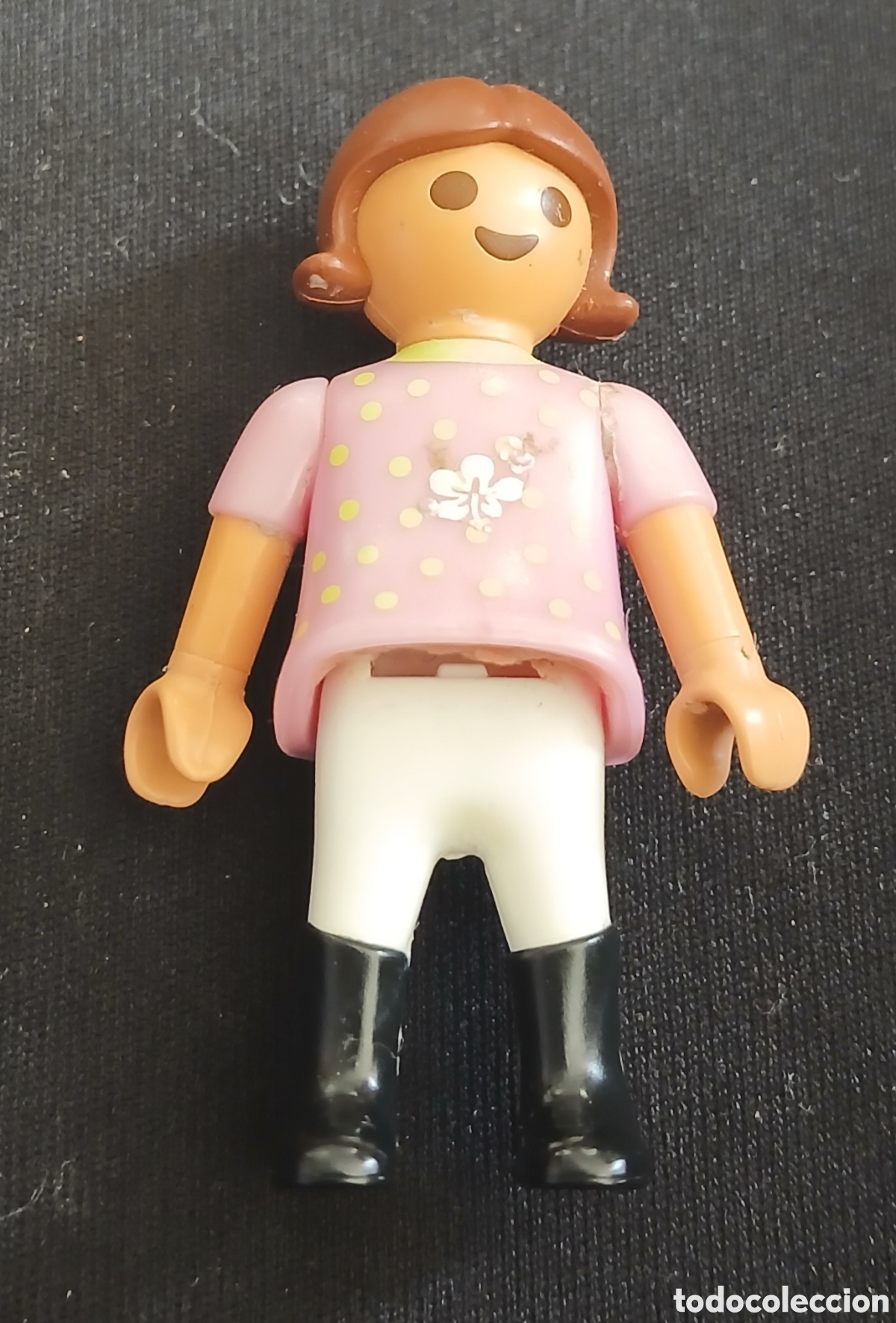 Playmobil: Playmobil Figura Ni&ntilde;a con Blusa Rosa de Topos y Pantal&oacute;n Blanco Ciudad / City