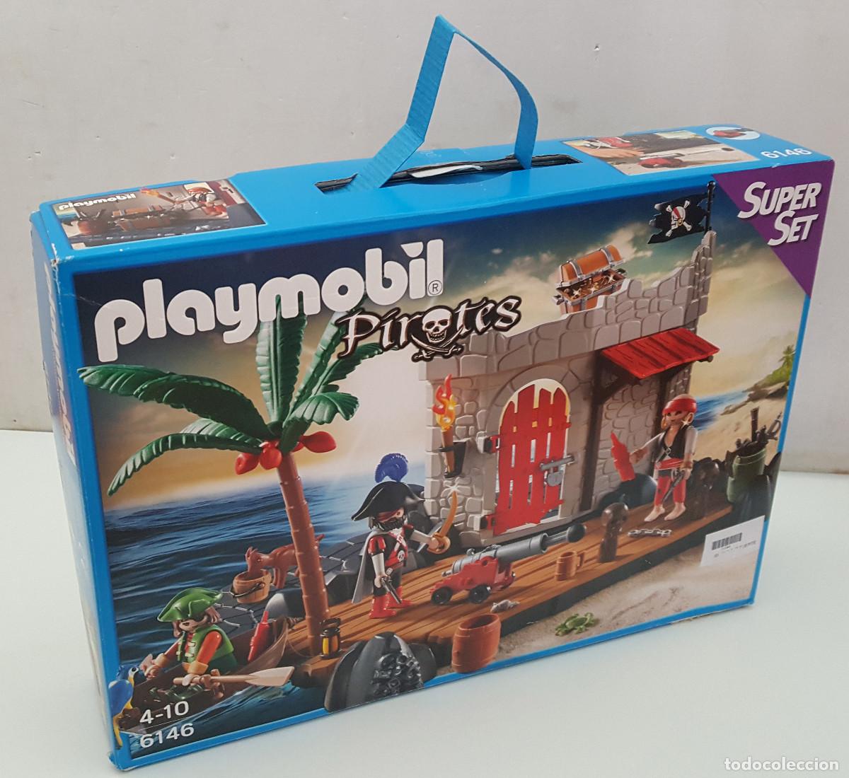 Playmobil: CAJA MALET&Iacute;N PLAYMOBIL PIRATES SUPER SET REF 6146, ISLA FUERTE PIRATA, VER DESCRIPCI&Oacute;N E IM&Aacute;GENES