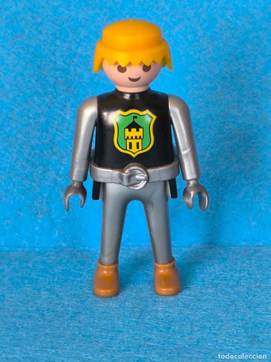 Playmobil: playmobil figura caballero medieval torso negro plateado orden torre castillo pr&iacute;ncipe vikingos