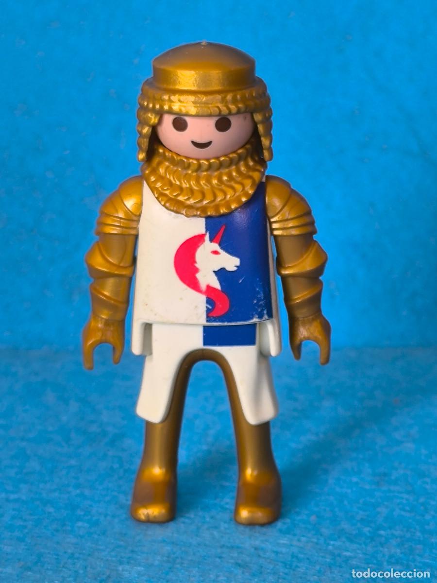 Playmobil: Playmobil figura caballero medieval unicornio rojo azul blando dorado castillo vikingos romanos