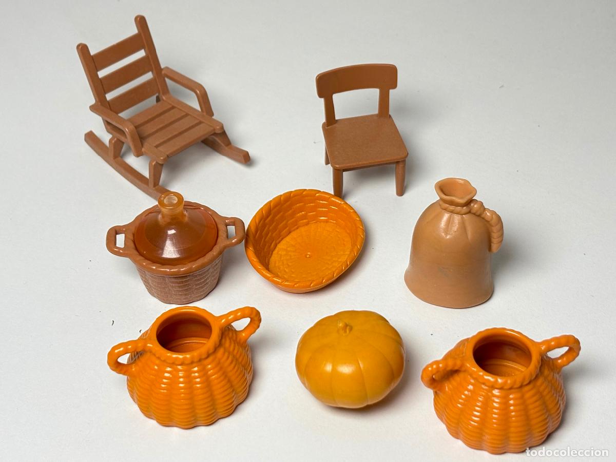 Playmobil: Playmobil lote mecedora silla cesto calabaza saco