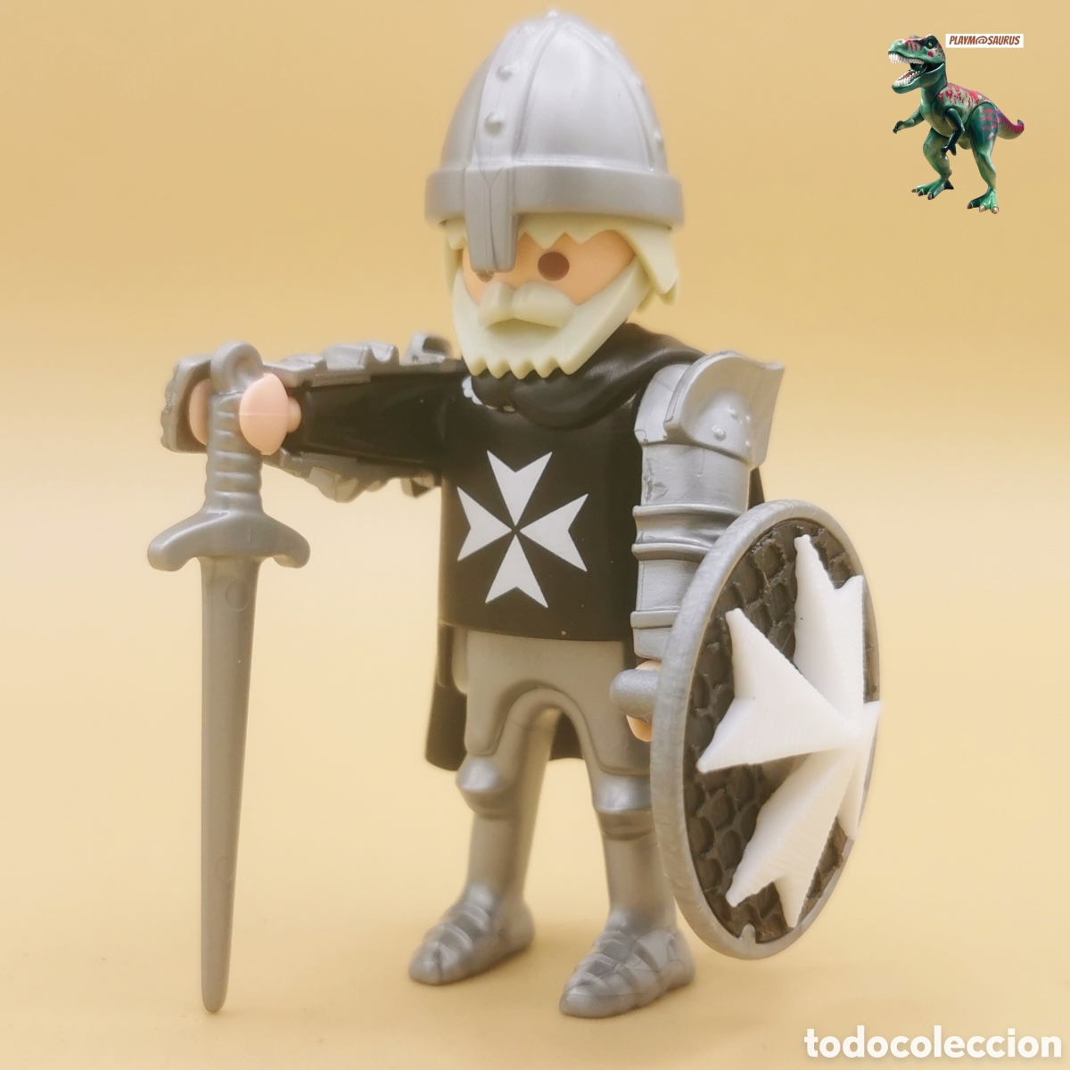 Playmobil: Playmobil figura caballero hospitalario orden de malta templario cruzado guerrero soldado medieval