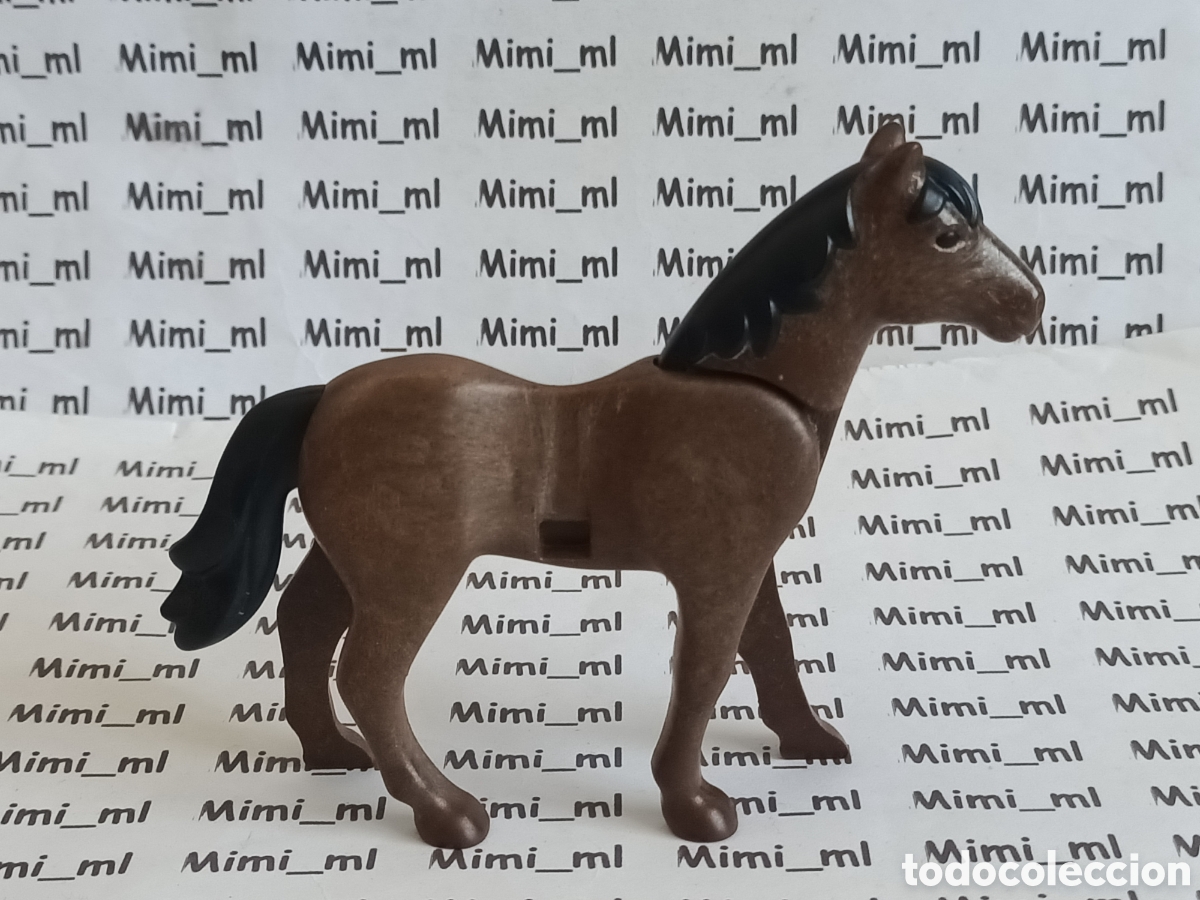 Playmobil: Playmobil caballo marr&oacute;n oscuro segunda generaci&oacute;n animales western oeste medieval